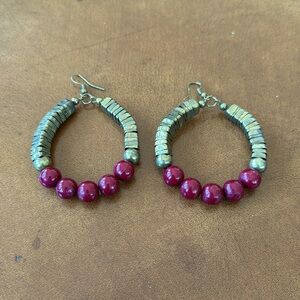 Beaded Hoop Earrings